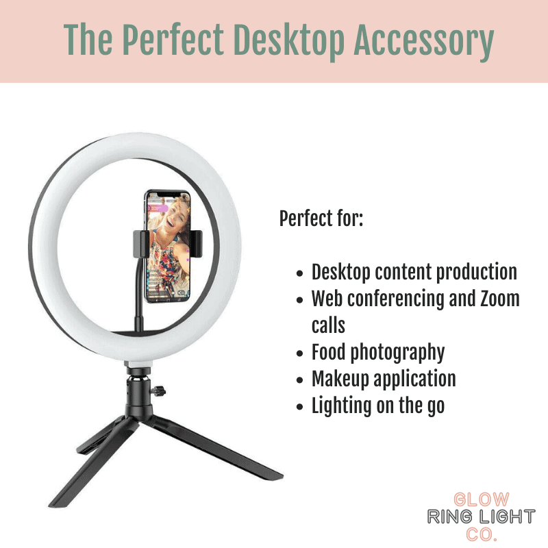 10" Desktop LED Glow Ring Light/Selfie Light - Glow Ring Light Co. Australia - Free Shipping + AfterPay