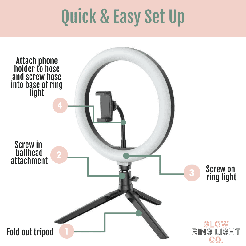 10" Desktop LED Glow Ring Light/Selfie Light - Glow Ring Light Co. Australia - Free Shipping + AfterPay