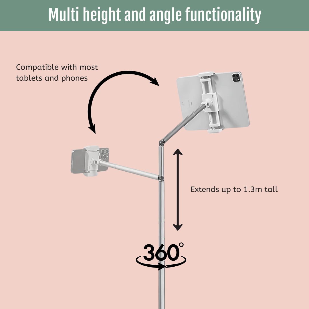 Compact Floor Phone/Tablet Lighting Stand