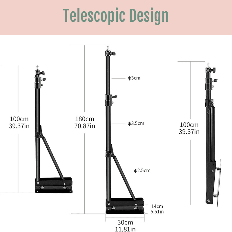Telescopic Wall Ceiling Mount Boom Arm Accessory For Ring Light - Glow Ring Light Co. Australia