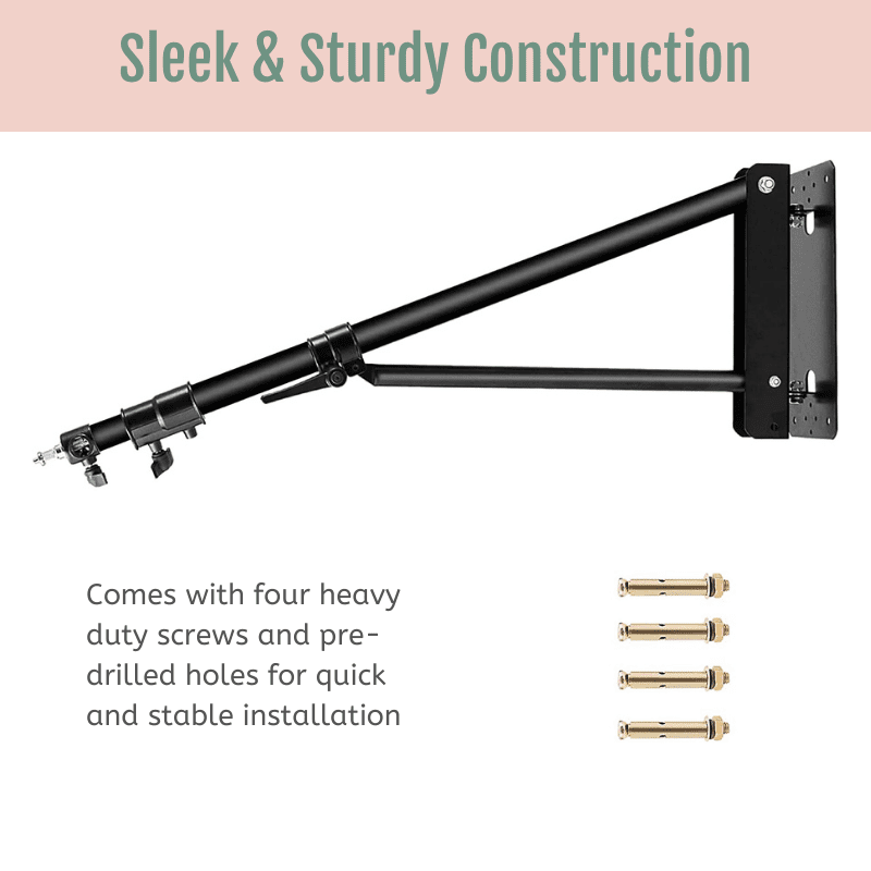 Telescopic Wall Ceiling Mount Boom Arm Accessory For Ring Light - Glow Ring Light Co. Australia