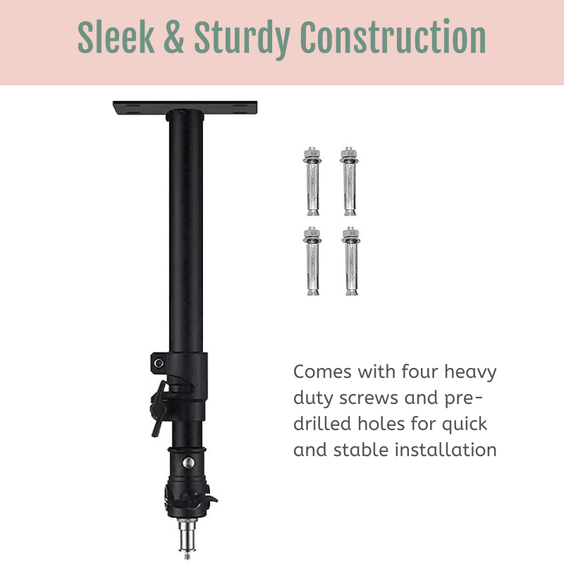 Telescopic Wall Ceiling Mount Boom Arm Accessory For Ring Light - Glow Ring Light Co. Australia