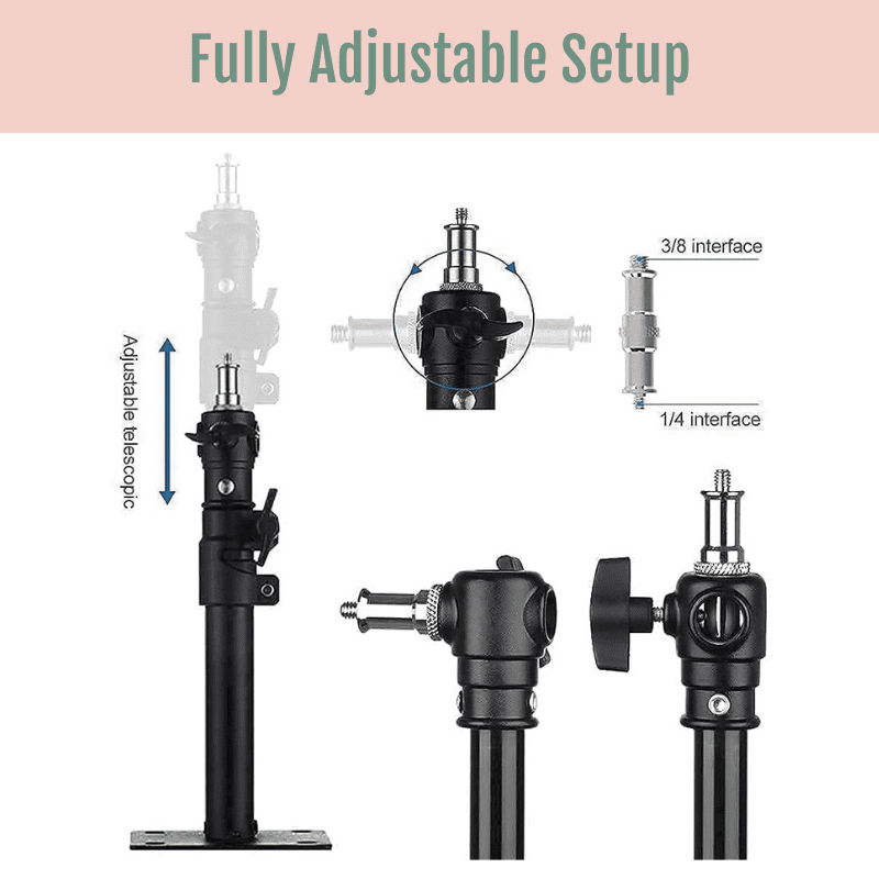 Telescopic Wall Ceiling Mount Boom Arm Accessory For Ring Light - Glow Ring Light Co. Australia