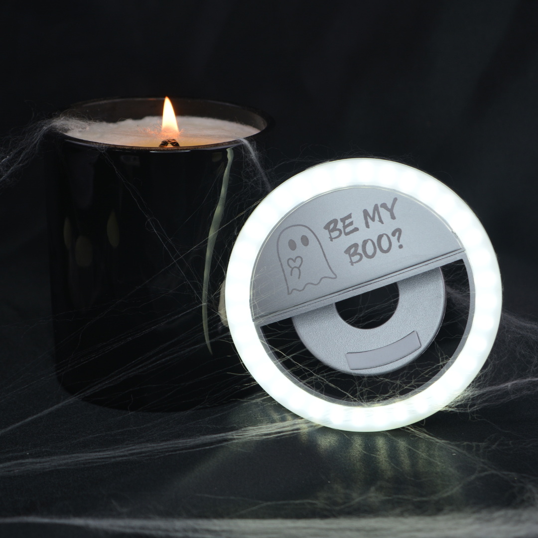 HALLOWEEN ENGRAVED Pocket Selfie Ring Light for Phone/iPad - Silver