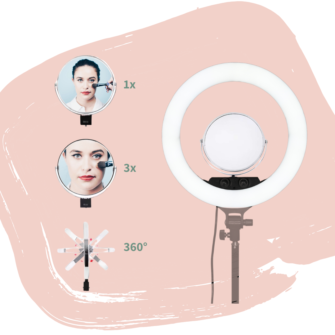 360° Rotating 8" Mirror Attachment for Ring Light