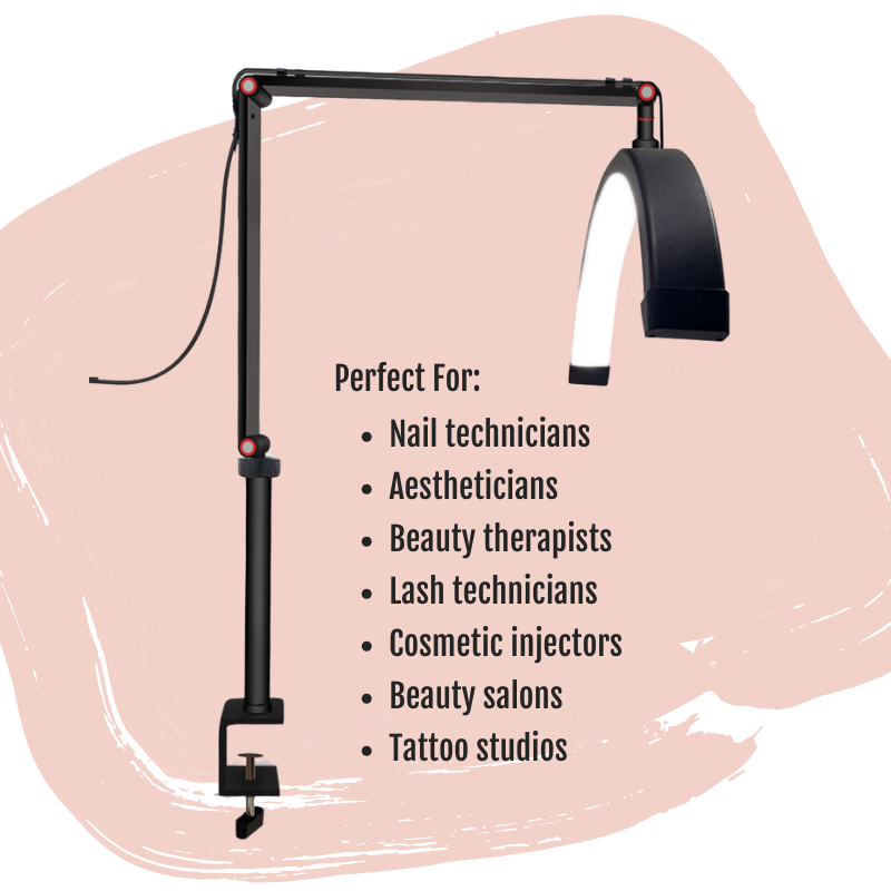 Professional 16" Half Moon Desktop Clamp LED Light