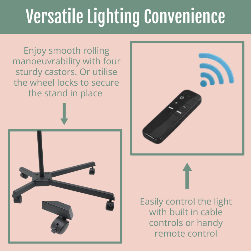 Professional 23" Half Moon LED Light Stand with Wheel Base