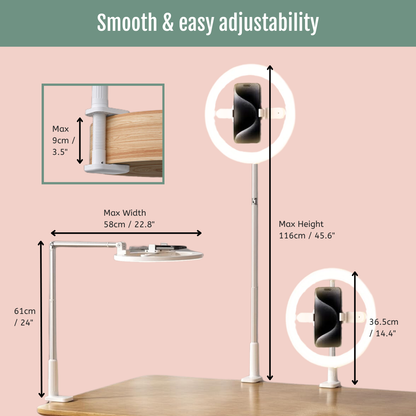 Compact Desk Clamp 10" Ring Light