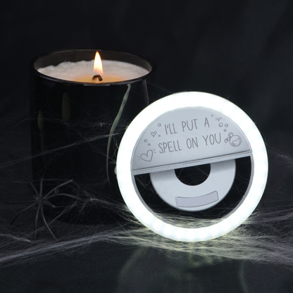 HALLOWEEN ENGRAVED Pocket Selfie Ring Light for Phone/iPad - Silver