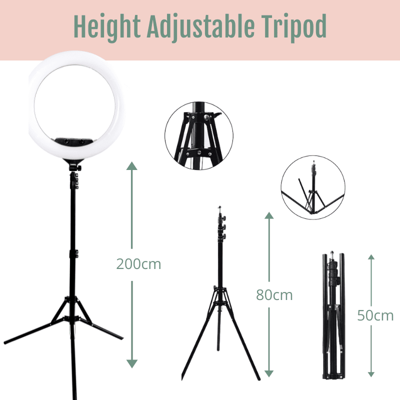 14 Inch LED Glow Ring Light/Selfie Light with Tripod - Glow Ring Light Co. Australia