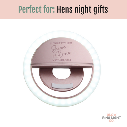 Custom Engraved Pocket Selfie Ring Light for Phone/iPad - Rose Gold