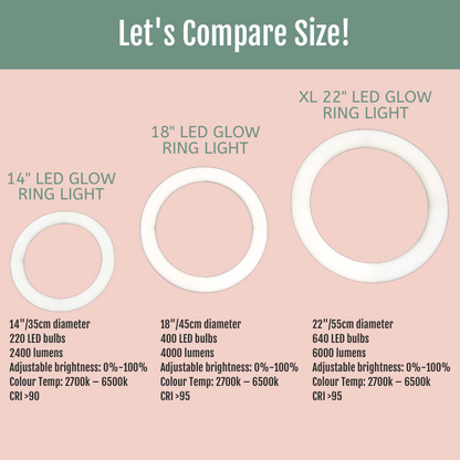 14" LED Glow Ring Light Set