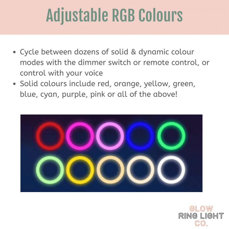 RGB Rainbow LED Glow Ring Light/Selfie Light with Tripod - Glow Ring Light Co. Australia