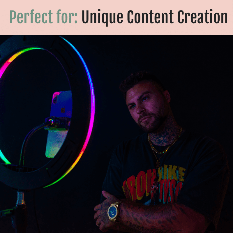 RGB Rainbow LED Glow Ring Light/Selfie Light with Tripod - Glow Ring Light Co. Australia