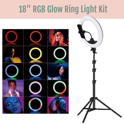 RGB Rainbow LED Glow Ring Light/Selfie Light with Tripod - Glow Ring Light Co. Australia