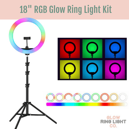 RGB Rainbow LED Glow Ring Light/Selfie Light with Tripod - Glow Ring Light Co. Australia