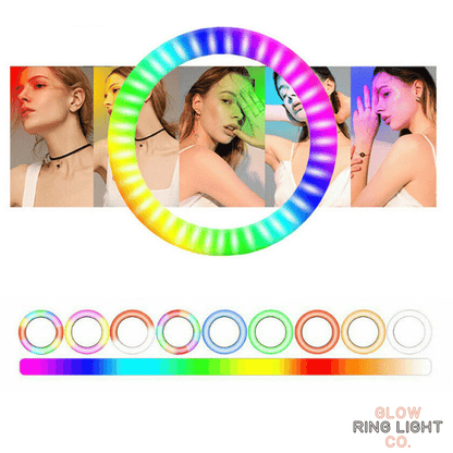 RGB Rainbow LED Glow Ring Light/Selfie Light with Tripod - Glow Ring Light Co. Australia